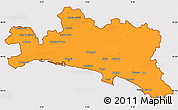 Political Simple Map of Genova, cropped outside