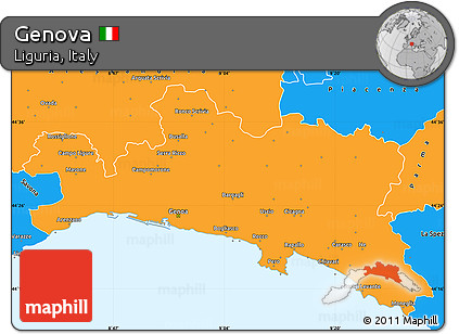 Political Simple Map of Genova