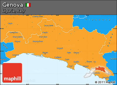 Political Simple Map of Genova