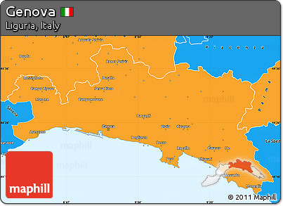 Political Simple Map of Genova