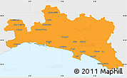 Political Simple Map of Genova, single color outside