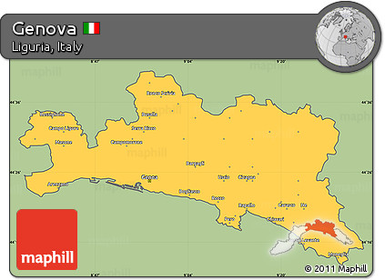 Savanna Style Simple Map of Genova, cropped outside