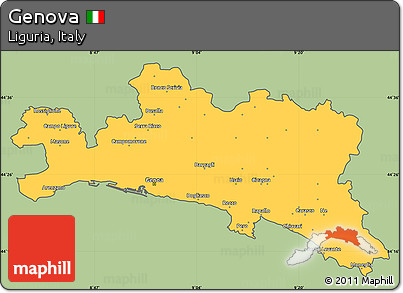 Savanna Style Simple Map of Genova, cropped outside