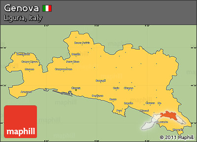 Savanna Style Simple Map of Genova, cropped outside