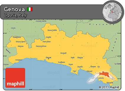 Savanna Style Simple Map of Genova