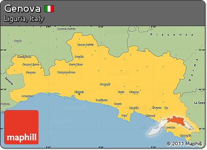 Savanna Style Simple Map of Genova