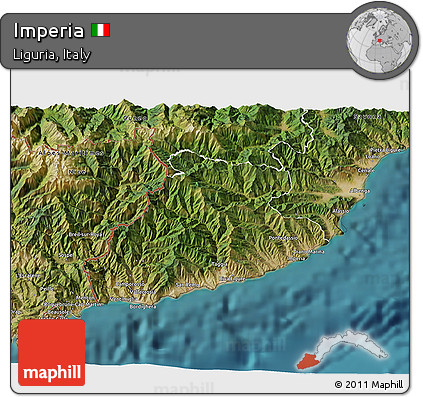 Satellite 3D Map of Imperia