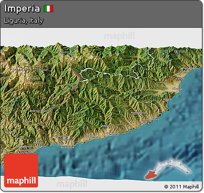 Satellite 3D Map of Imperia