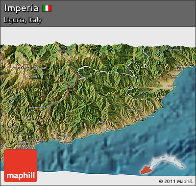 Satellite 3D Map of Imperia