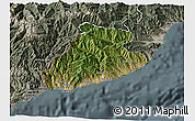 Satellite 3D Map of Imperia, semi-desaturated
