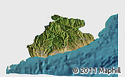 Satellite 3D Map of Imperia, single color outside