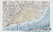 Shaded Relief 3D Map of Imperia, semi-desaturated