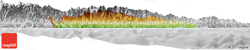 Physical Horizon Map of Imperia, lighten, desaturated