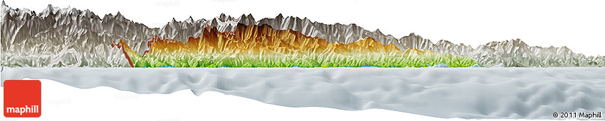 Physical Horizon Map of Imperia, lighten, semi-desaturated