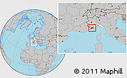 Gray Location Map of Imperia, highlighted parent region