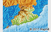 Physical Map of Imperia, political outside