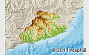 Physical Map of Imperia, shaded relief outside