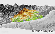 Physical Panoramic Map of Imperia, desaturated