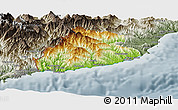 Physical Panoramic Map of Imperia, semi-desaturated