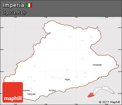 Classic Style Simple Map of Imperia, cropped outside