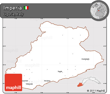 Classic Style Simple Map of Imperia, cropped outside