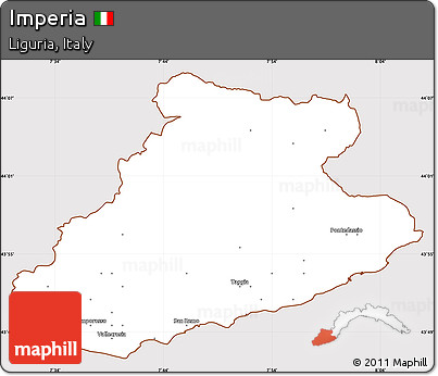 Classic Style Simple Map of Imperia, cropped outside