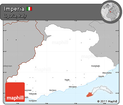 Gray Simple Map of Imperia