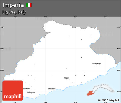 Gray Simple Map of Imperia, single color outside