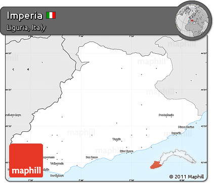 Silver Style Simple Map of Imperia