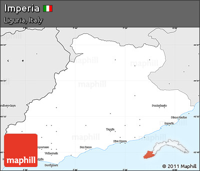 Silver Style Simple Map of Imperia