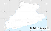 Silver Style Simple Map of Imperia, single color outside