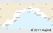 Classic Style Simple Map of Liguria, single color outside