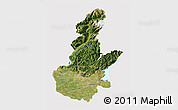 Satellite 3D Map of Brescia, cropped outside