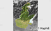 Satellite 3D Map of Brescia, desaturated