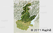 Satellite 3D Map of Brescia, lighten