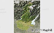 Satellite 3D Map of Brescia, semi-desaturated