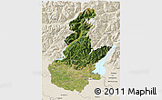 Satellite 3D Map of Brescia, shaded relief outside