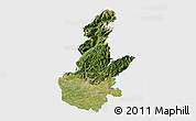 Satellite 3D Map of Brescia, single color outside
