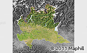 Satellite Map of Lombardia, desaturated
