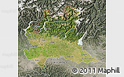 Satellite Map of Lombardia, semi-desaturated