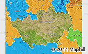 Satellite Map of Milano, political outside