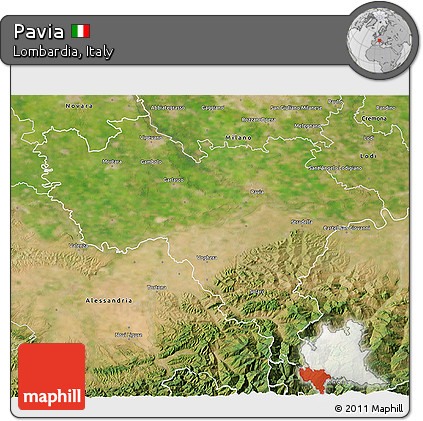 Satellite 3D Map of Pavia