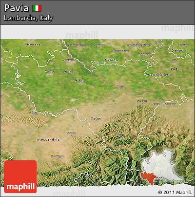 Satellite 3D Map of Pavia
