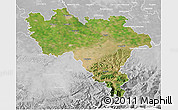 Satellite 3D Map of Pavia, lighten, desaturated