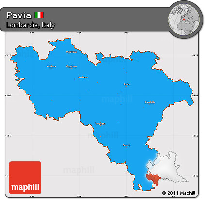 Political Simple Map of Pavia, cropped outside