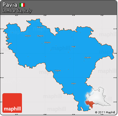 Political Simple Map of Pavia, cropped outside
