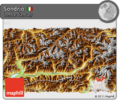 Physical 3D Map of Sondrio