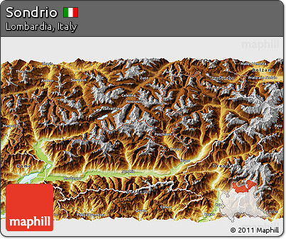 Physical 3D Map of Sondrio
