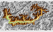 Physical 3D Map of Sondrio, lighten, desaturated