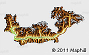 Physical 3D Map of Sondrio, single color outside